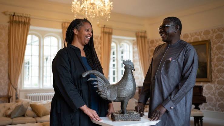 Finally, Cambridge University hands over looted bronze cockerel “Okukor” to Nigeria