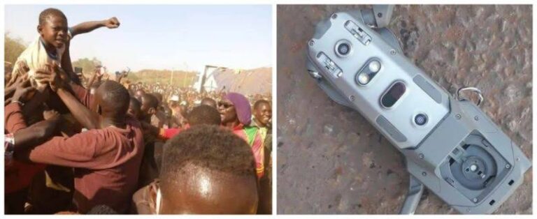 Young boy who destroyed French drone with his catapult, celebrated by youths in Burkina Faso