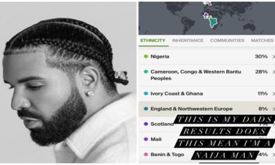 Drake Reveals his Dad is 30% Nigerian, 28% Cameroonian, 11% Ivorian/Ghanaian
