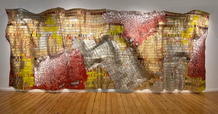 Ghanaian artist El Anatsui showcases his artwork at London's Tate Modern