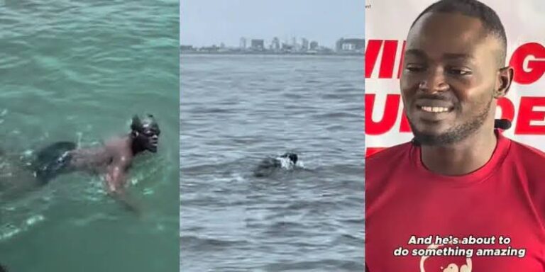 Nigerian, Dare Samuel Swims 11.8km Across Lagos Lagoon to Spotlight Mental Health Awareness